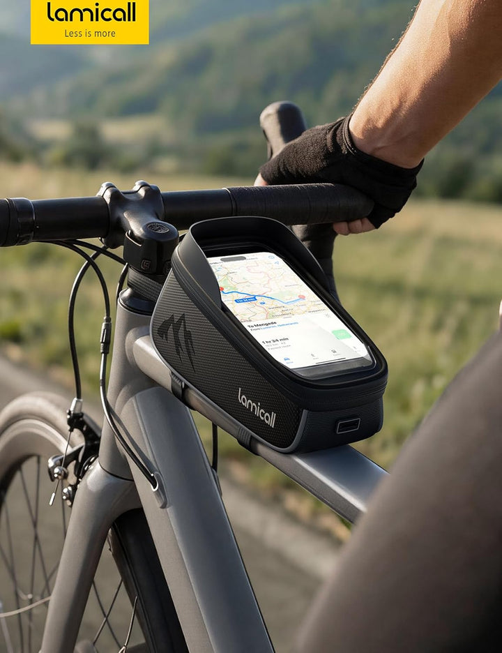 Lamicall Fahrradtasche Rahmen, Rahmentasche Fahrrad - [1,6L Grosses Fassungsvermögen] wasserdichte O
