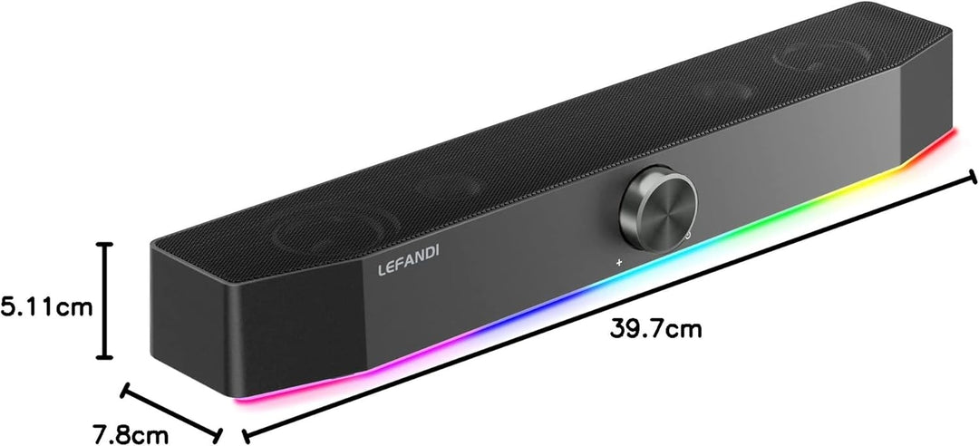 LEFANDI PC Lautsprecher Bluetooth, PC Soundbar, Gaming Computer Lautsprecher, Wired USB Lautsprecher