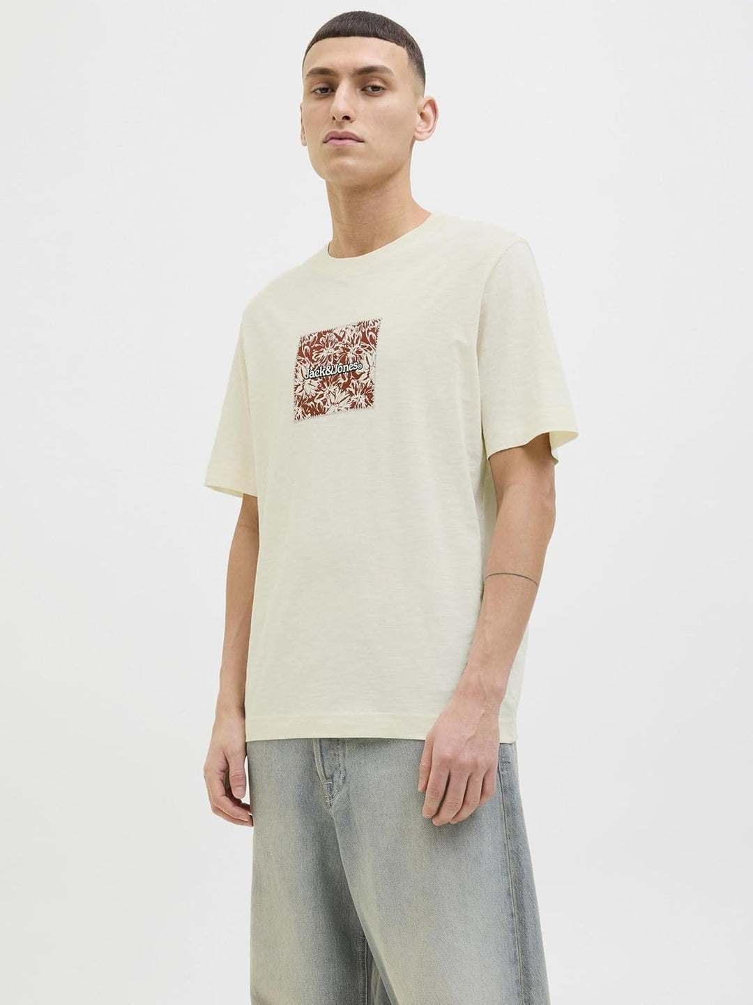 JACK & JONES Male T-Shirt 3er-Pack Logo T-Shirt XS Antique White, XS Antique White