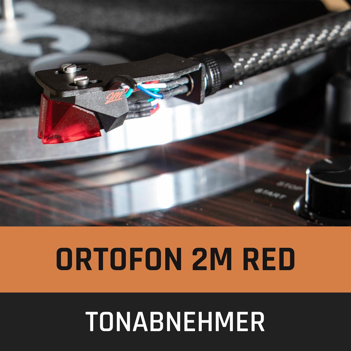 Lenco LBT-345WA - Plattenspieler mit Bluetooth® und 2M Red Tonabnehmer, inklusive verchromtem Platte