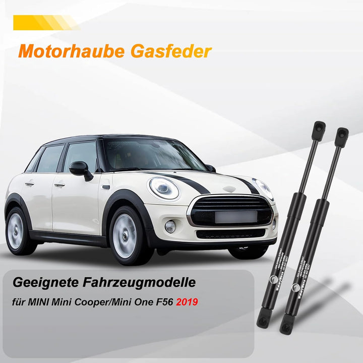 2x Motorhaubendämpfer für MINI Mini Cooper/Mini One F56 2019- Motorhaube Gasfeder Dämpfer Schwarz Er