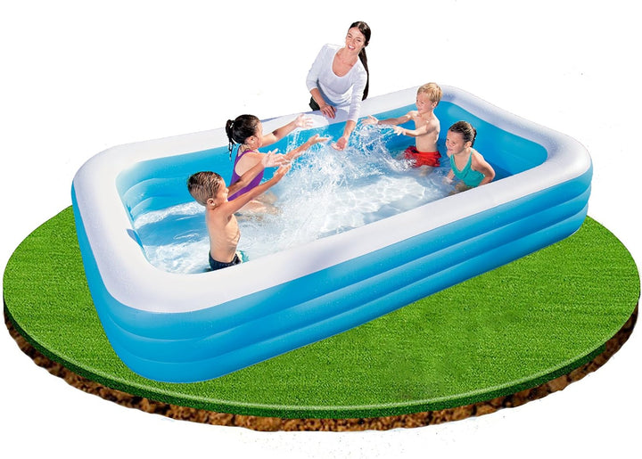 Bestway 54009 Deluxe Rechteckiger Familien-Pool, 305 x 183 x 56 cm, Blau