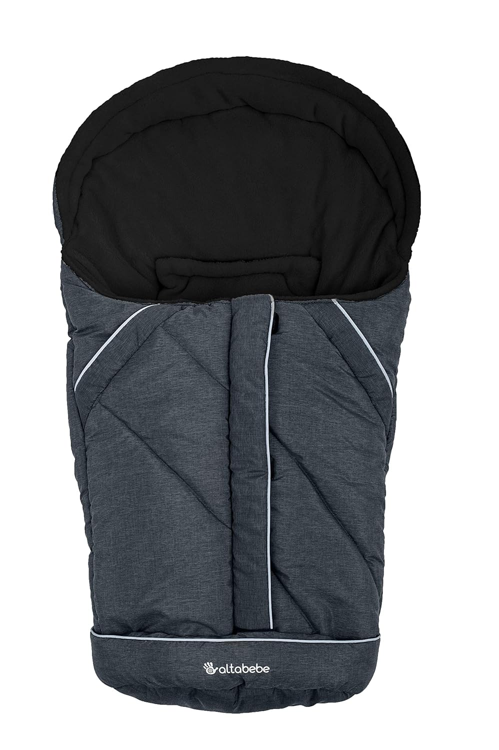 Altabebe AL2003P-01 Winterfusssack für Babyschale und Autositz, dunkelgrau/schwarz Dunkelgrau - Schw
