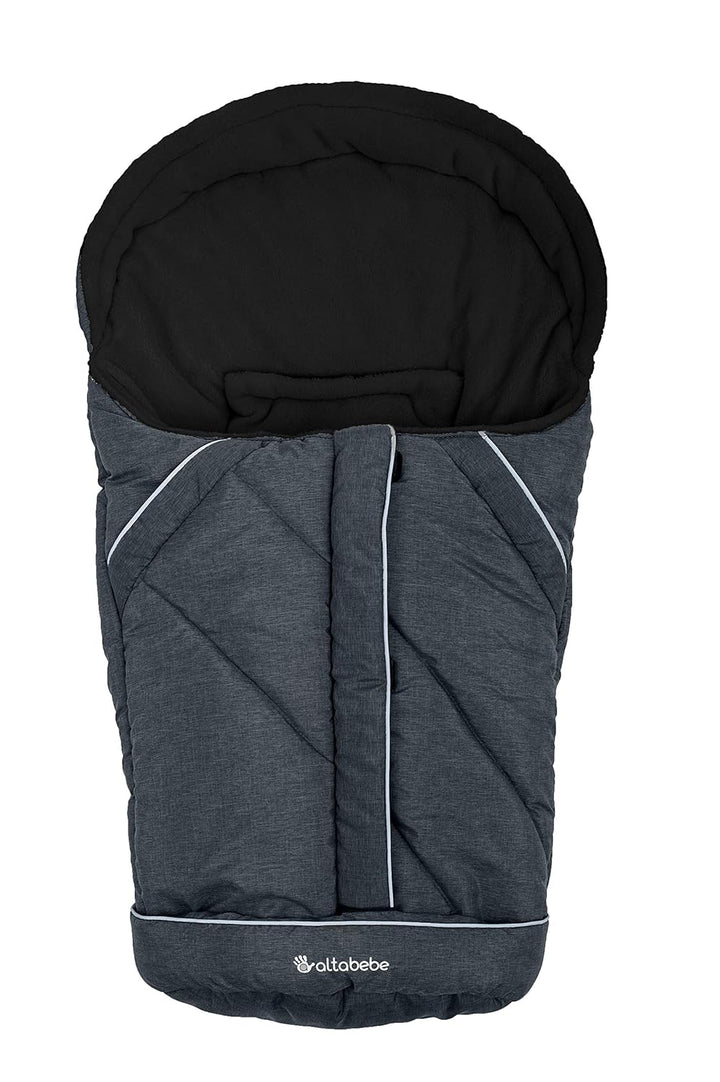 Altabebe AL2003P-01 Winterfusssack für Babyschale und Autositz, dunkelgrau/schwarz Dunkelgrau - Schw
