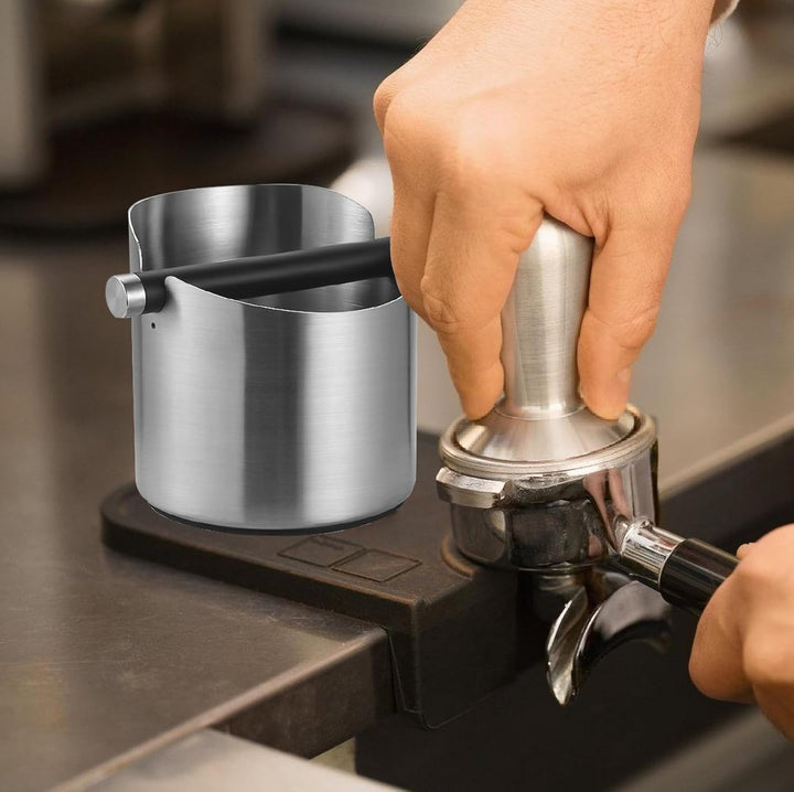 Espresso Abklopfbehälter: Abschlagbehälter für Siebträger, Abschlagbox für Kaffeesatz, Kaffee Klopfb
