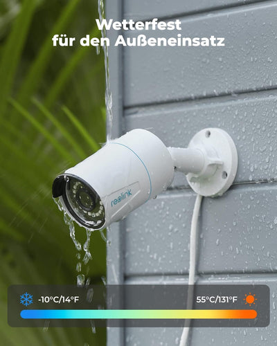 Reolink 5MP PoE Überwachungskamera Aussen, Smarte Personen-/Autoerkennung IP Kamera Outdoor mit Audi