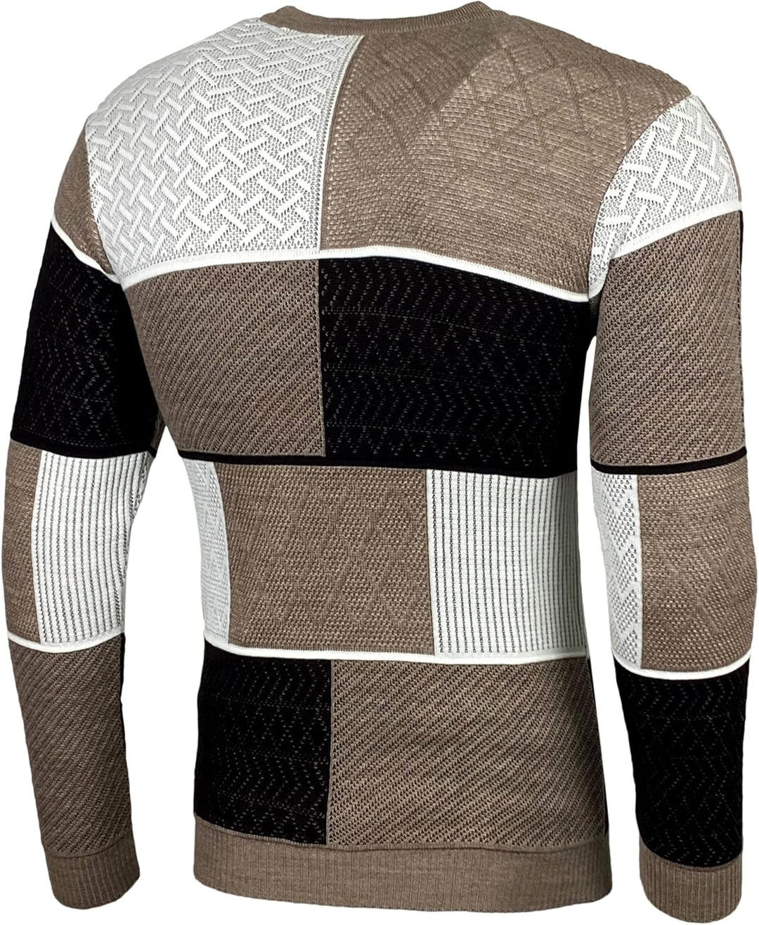 Baxboy Herren Pullover Slim Fit V-Neck Strick-Pullover Rundkragen Moderner Männer schwarzer Pulli Lo