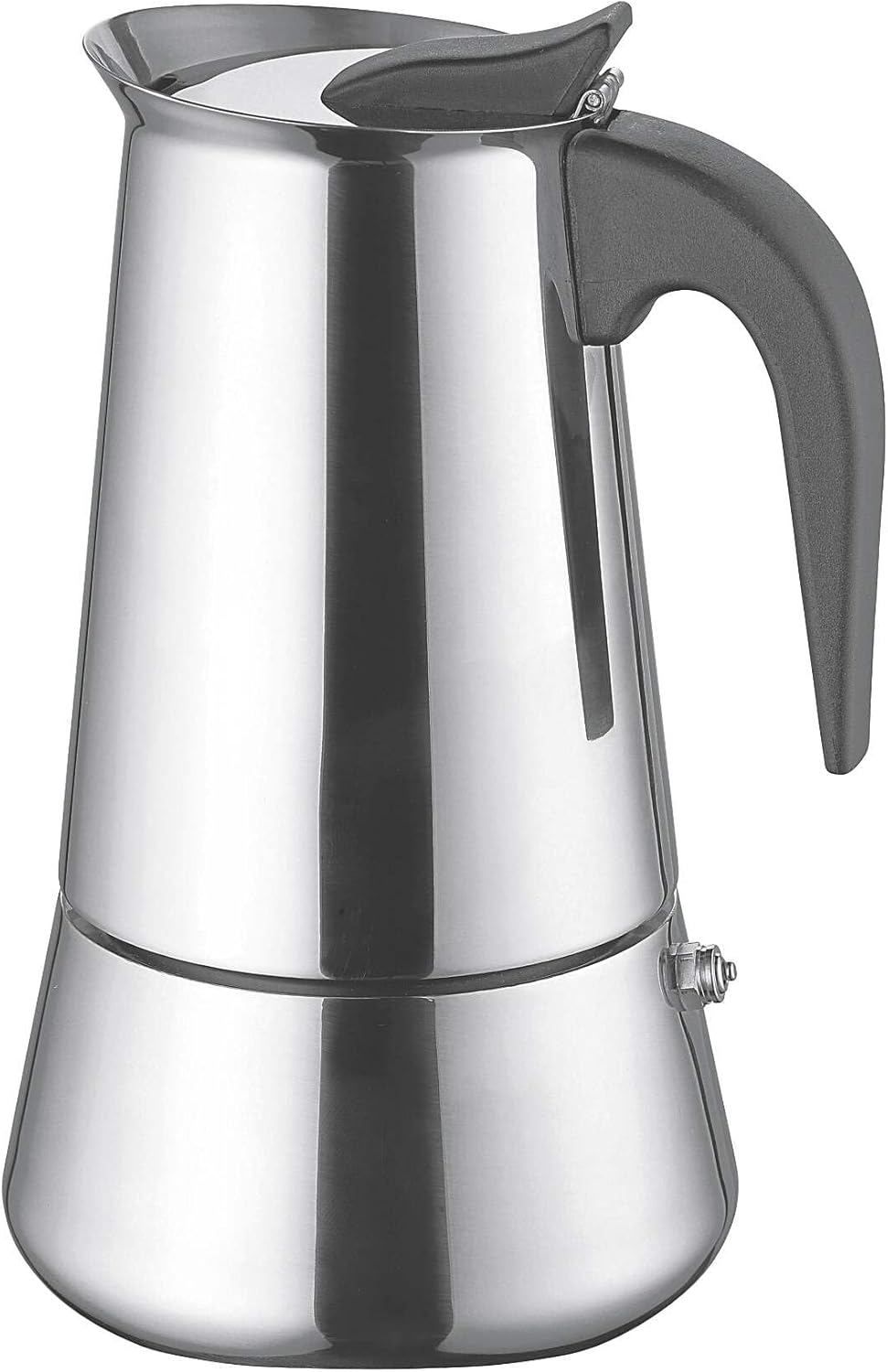 Weis Espressokocher für 10 Tassen aus Edelstahl in der Farbe Silber 500ml, Masse: 12,7cm x 16,5cm x