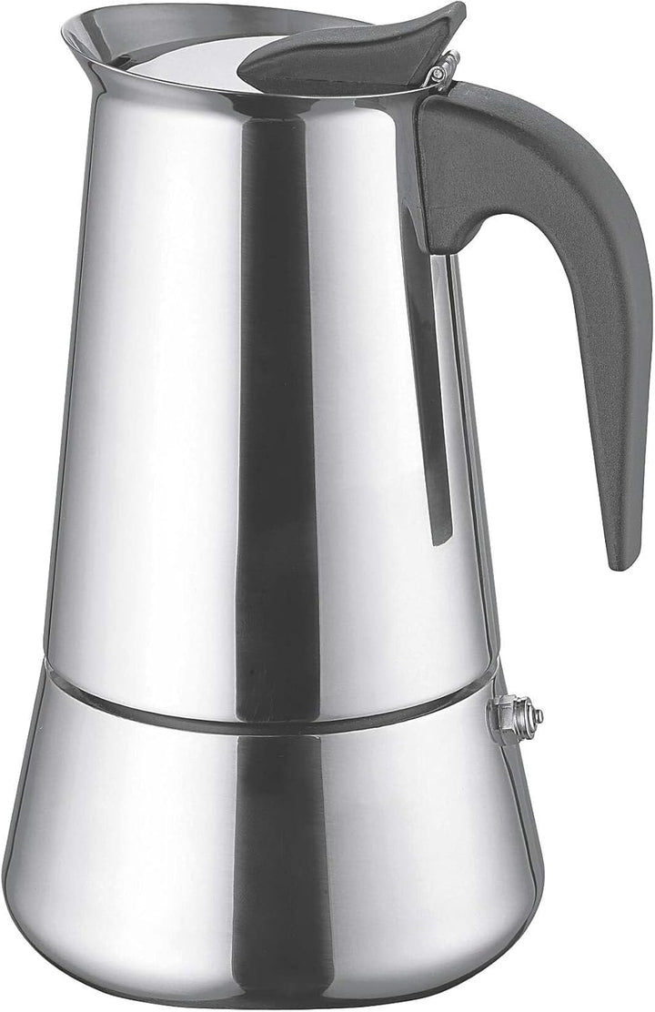 Weis Espressokocher für 10 Tassen aus Edelstahl in der Farbe Silber 500ml, Masse: 12,7cm x 16,5cm x