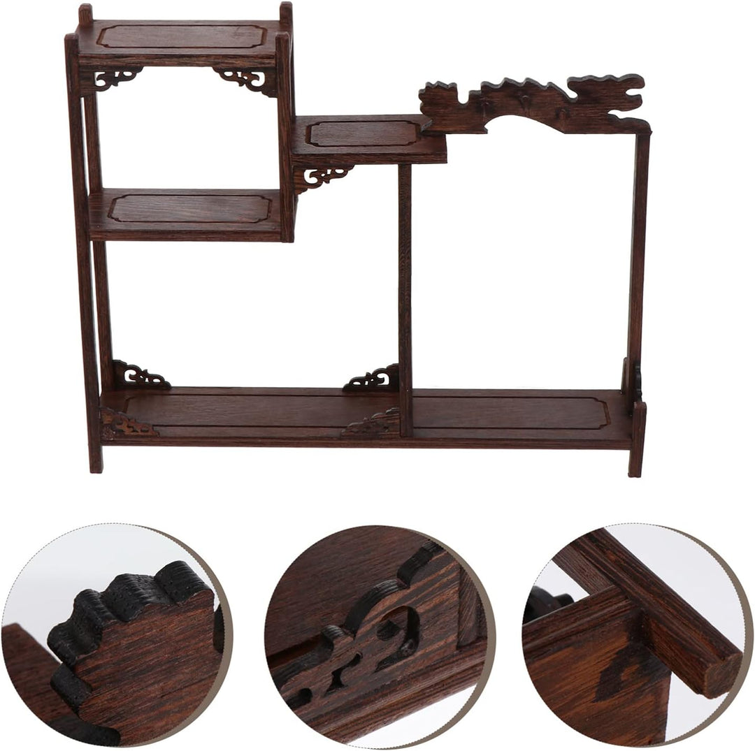 STOBOK Ausstellungsstand Antikes Ausstellungsregal Aus Rustikalen Buch Regal Palisander-Display-stän