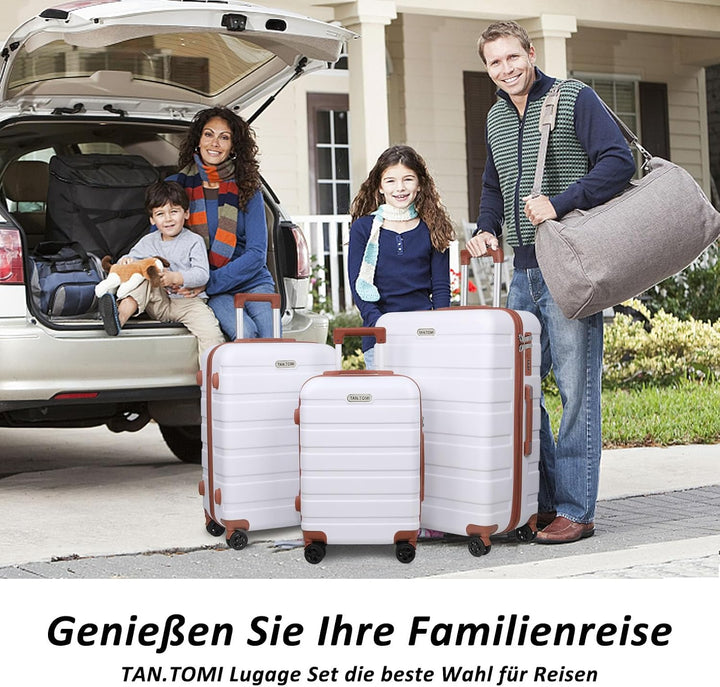 TANTOMI Kofferset 3-teilig, ABS Hartschalenkoffer Set, Reisekoffer Set mit Rollen, Gepäck-Sets (20/2