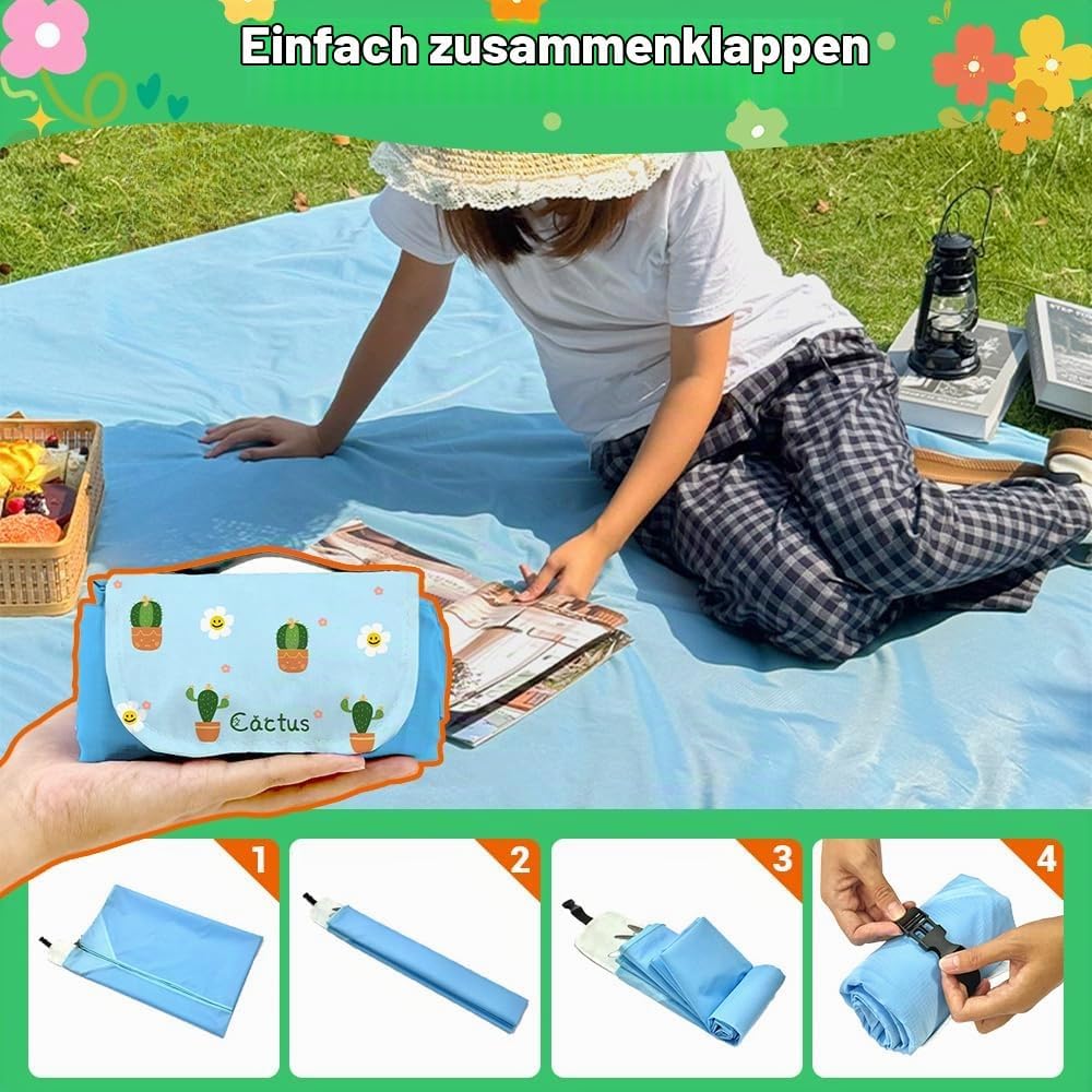 Picknickdecke wasserdicht, 150 x 200 cm Mini picknickdecke, Wasserdicht und schmutzabweisend, Ultral