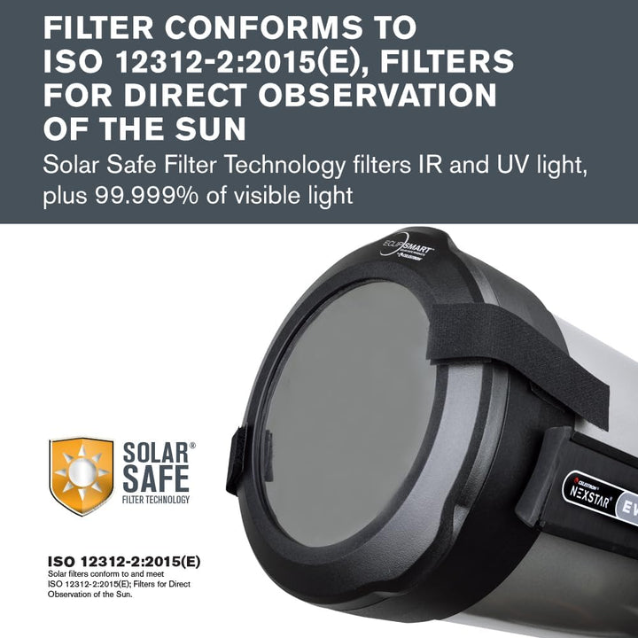 Celestron 94243 EclipSmart Teleskopfilter für Sonnenfinsternisse – ISO 12312-2 konform, sichere Pass