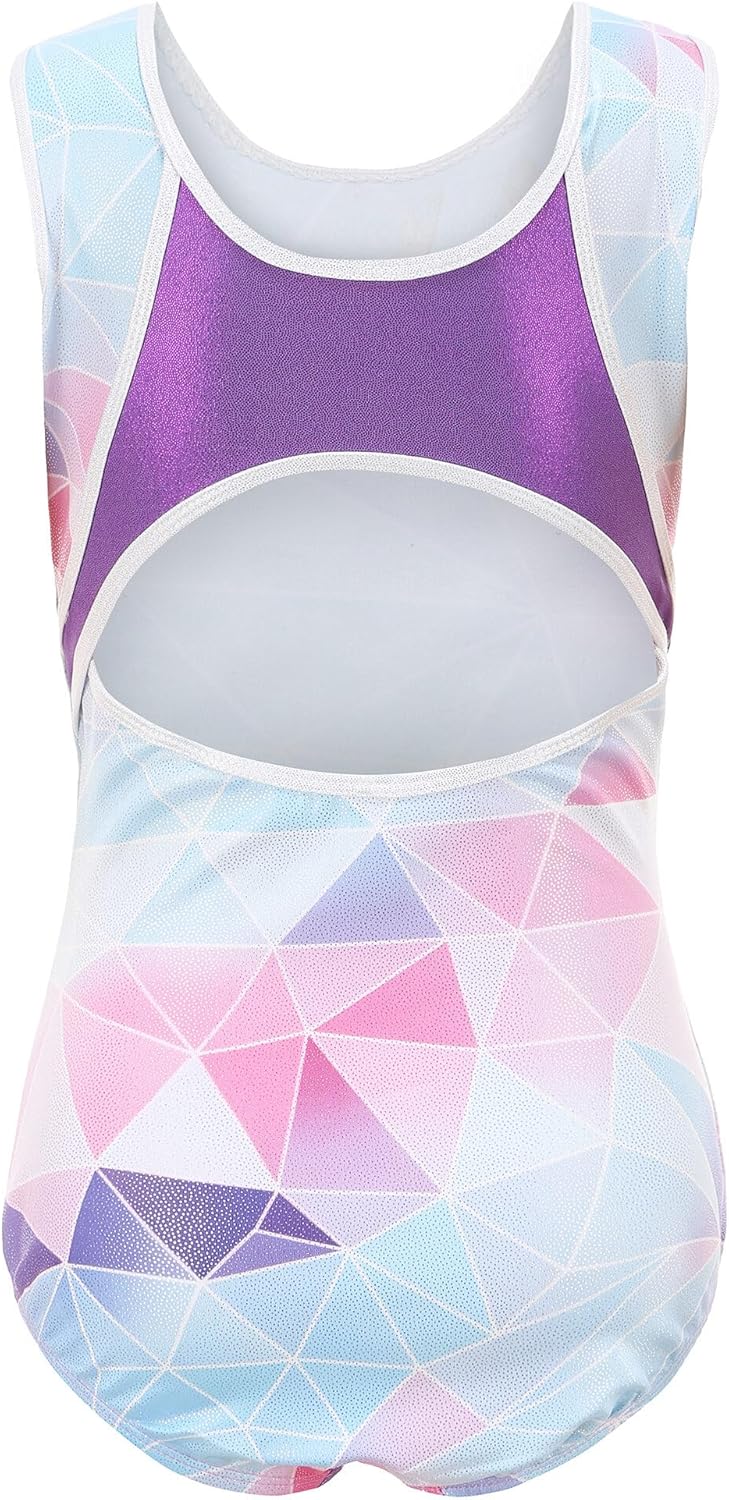 SEAUR Mädchen Turnanzug Turnshorts Haarband Set Kinder Turnen Trikot Shorts Gymnastik Ärmellos/Langa
