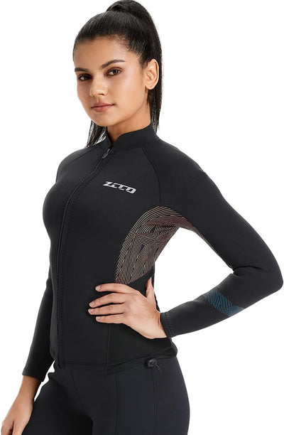 ZCCO Neoprenanzüge Top Jacke 1,5mm Neopren Anzüge Frauen Männer Neoprenanzug Jacke Langarm Tauchen T