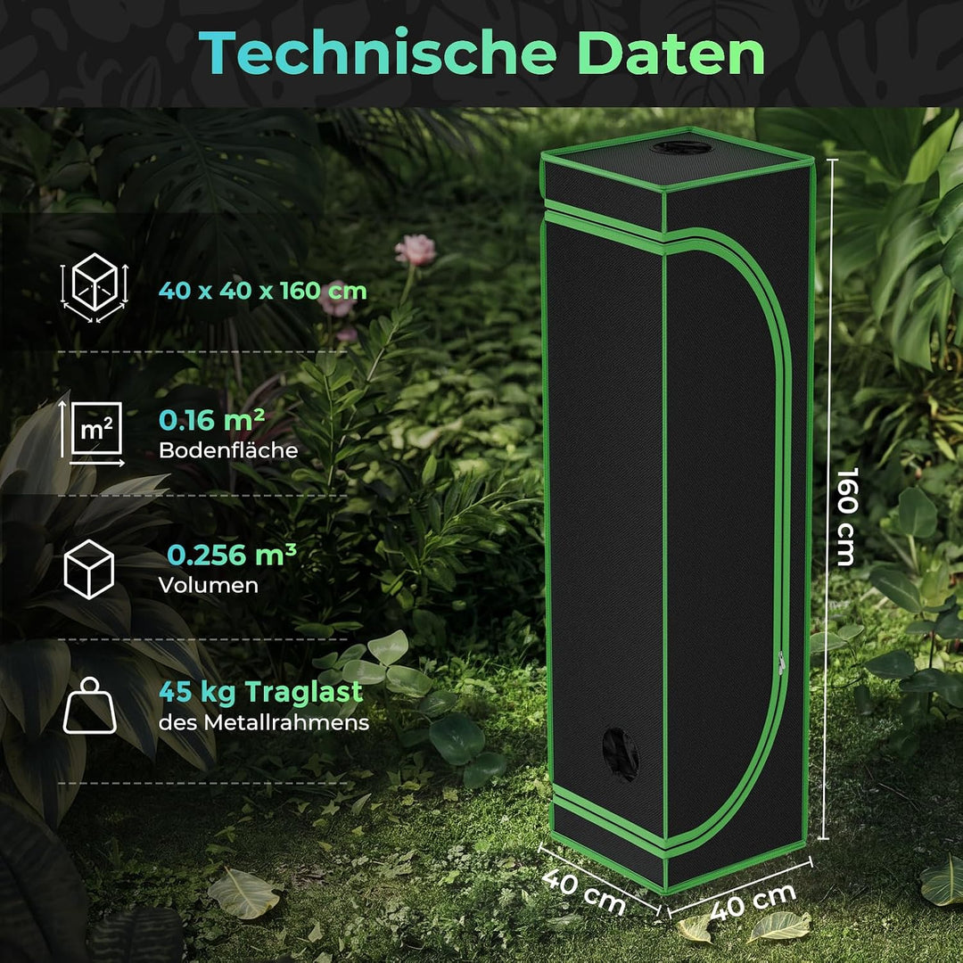 Kingpower Grow Box Grow Zelt für Pflanzen Growbox Gewächshaus Garten Anzucht Gemüse Kräuter Schrank