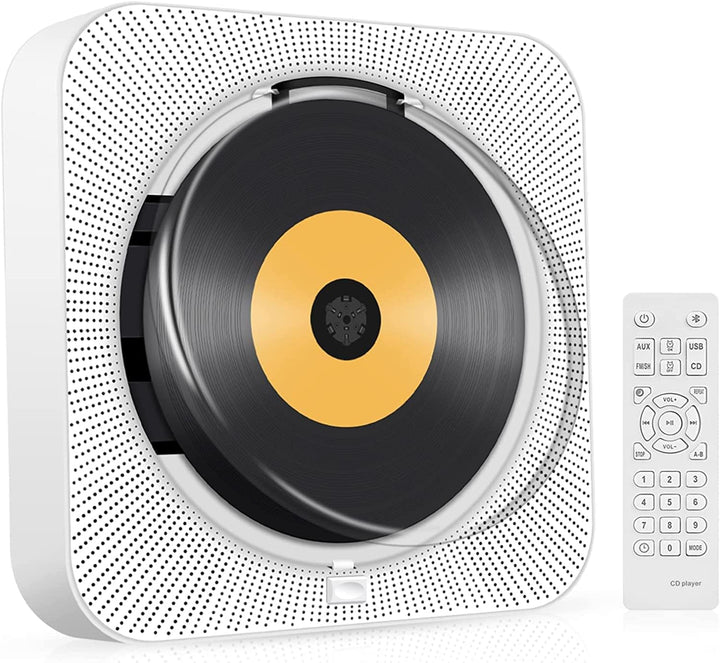 Tragbarer CD Player mit Bluetooth USB - Wand Montierbaren HiFi Lautsprechern mit Fernbedienung Multi