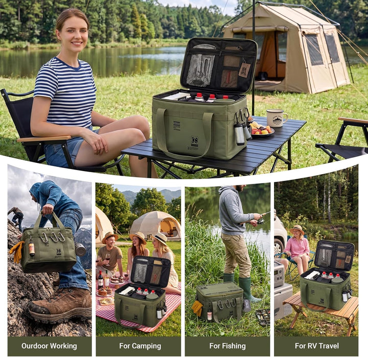 campingbox faltbar, ZoneYan 30L Camping Gear Organizer, Picknick-Organizer-Tasche, Taktische Camping