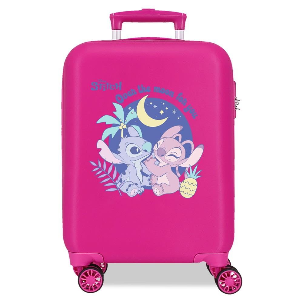 Disney Adorable Stitch Moods Kabinenkoffer, starres ABS, Zahlenschloss an der Seite, 4 Doppelräder,