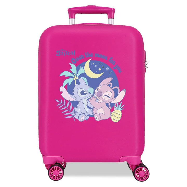 Disney Adorable Stitch Moods Kabinenkoffer, starres ABS, Zahlenschloss an der Seite, 4 Doppelräder,