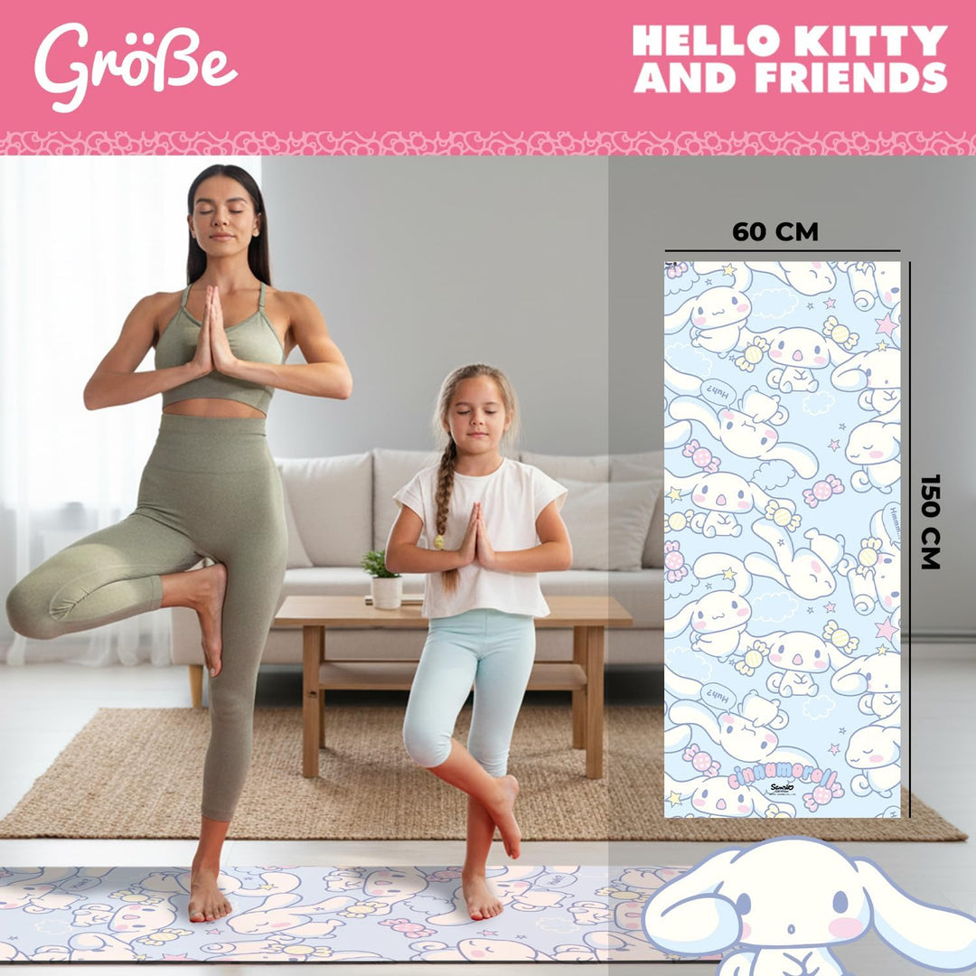 Hello Kitty Offiziell – Kinder Yoga- & Gymnastikmatte Hello Kitty & Cinnamoroll (60 x 150 x 0,5 cm)
