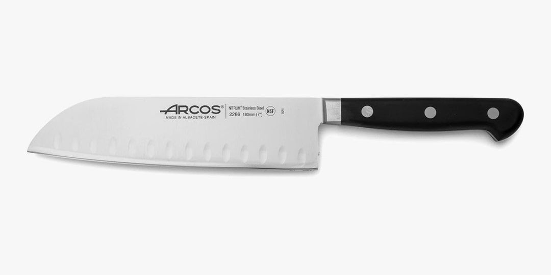 Arcos Opera - Santoku Messer - NITRUM geschmiedetem Edelstahl 180 mm - HandGriff POM Farbe Schwarz
