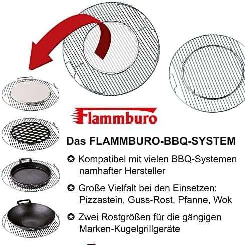 FLAMMBURO BBQ-System Grillrost rund Ø 57/54,5 cm - auch in 47/44 cm erhältlich, aus verchromtem Stah