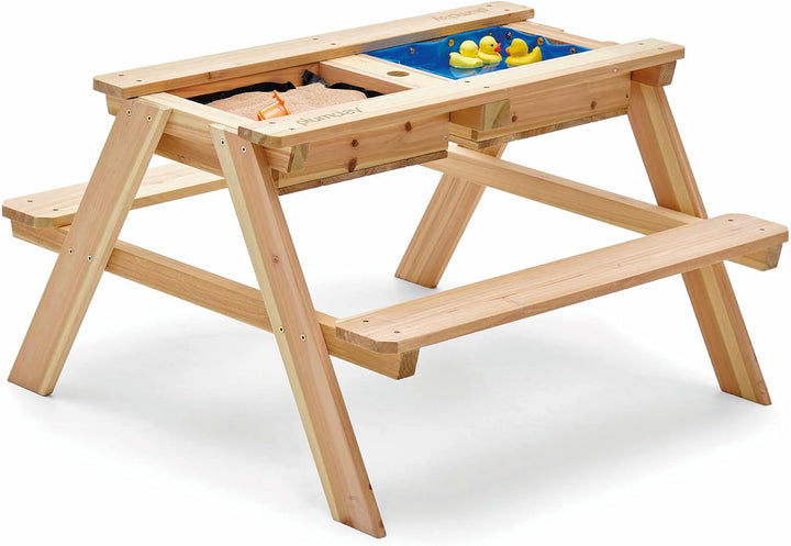 Plum Play Surfside Junior Sand und Wasser 3-in-1 Aktivitäts-Spiel-Picknicktisch mit Sonnenschirm, ab