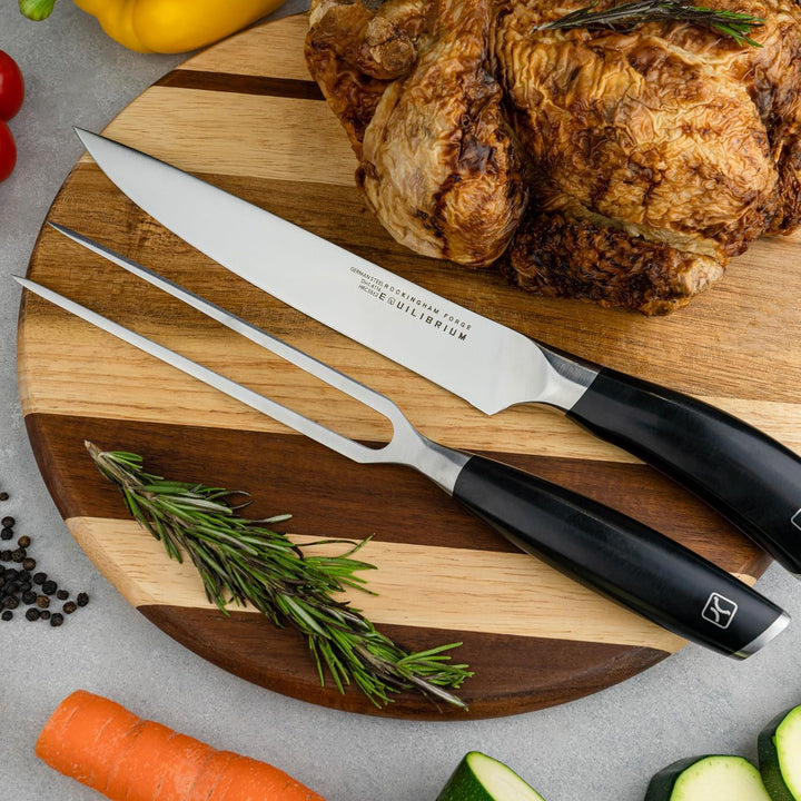 Equilibrium by Rockingham Forge RF-1510 Tranchiergabel, Edelstahl, Schwarz, 16 cm, Tranchiergabel