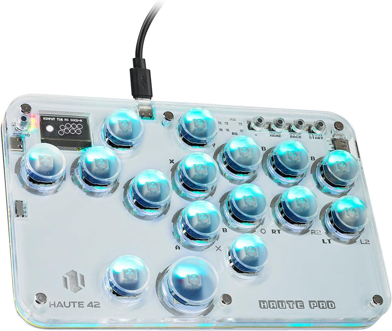 Semaiki Arcade Stick, G16 Arcade Controller mit Turbo und benutzerdefiniertem RGB, Arcade Fight Stic