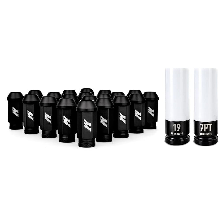 Mishimoto MMLG-125-LOCKBK Aluminium-Verriegelungsmuttern, M12 x 1,25, Schwarz Black, Black