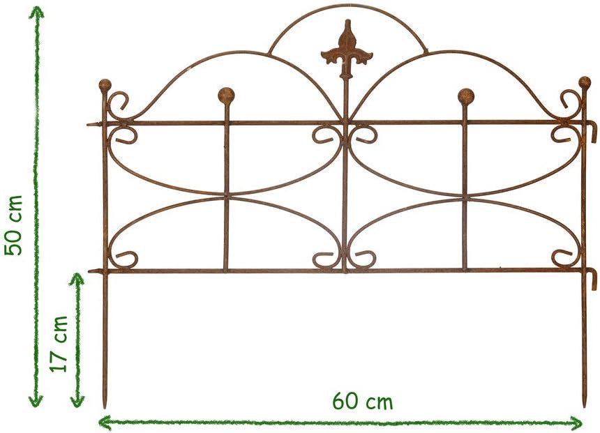 Gerry Beetzaun Gartenzaun Zaun Zaunelement Rankhilfe Metall Eisen Rost Schmetterling 46cm hoch x 60c