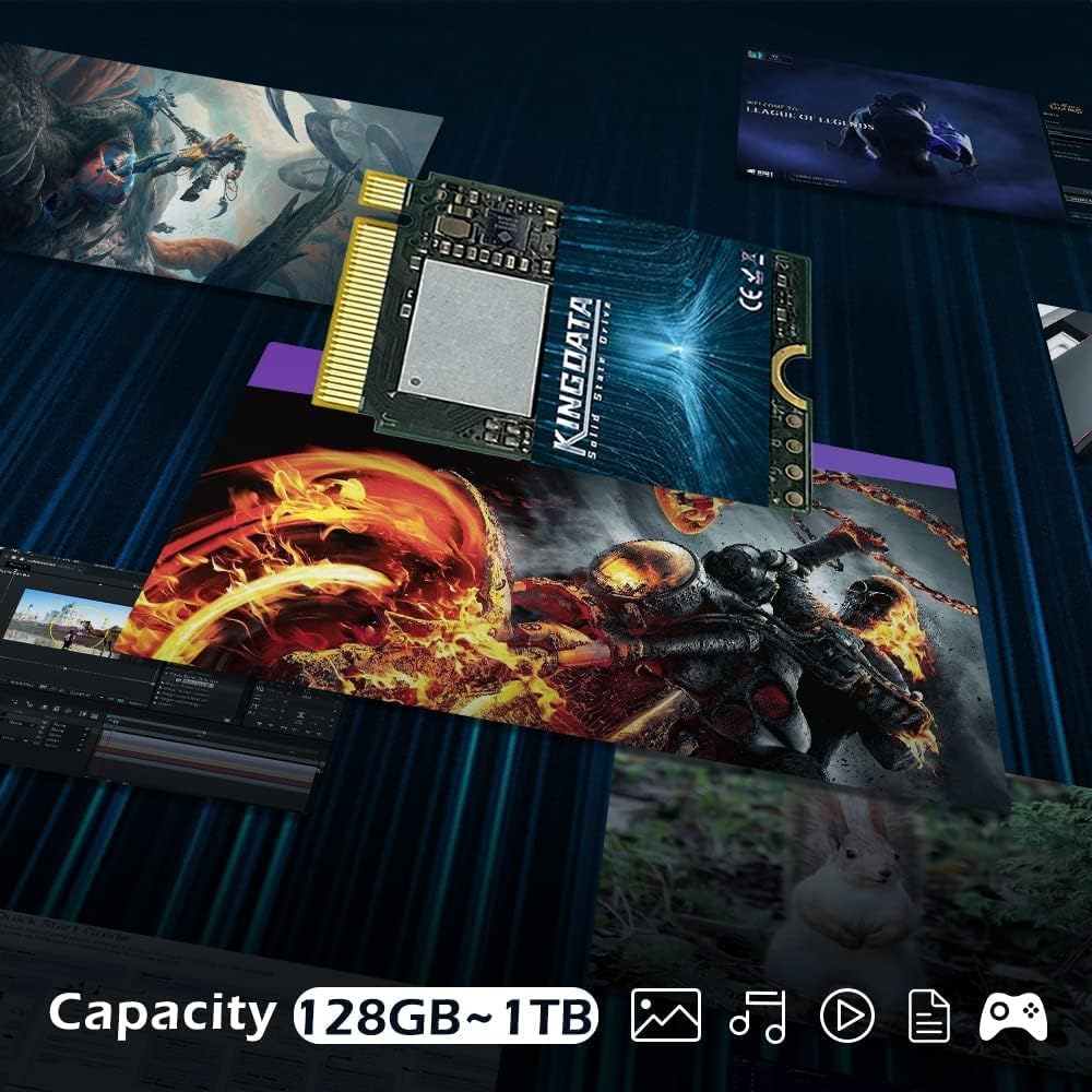 KINGDATA M.2 2230 SSD 256GB PCIe NVMe Gen 4.0X4 Internal Solid State Drive für PS5 Steam Deck, Micro