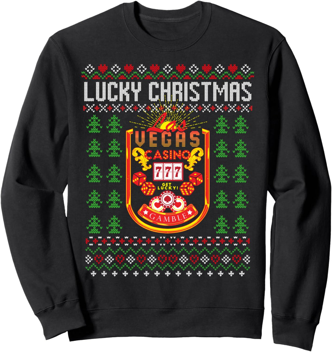 Weihnachten Casino Poker Glücksspiel Las Vegas hässlicher Weihnachts-Pullover Sweatshirt