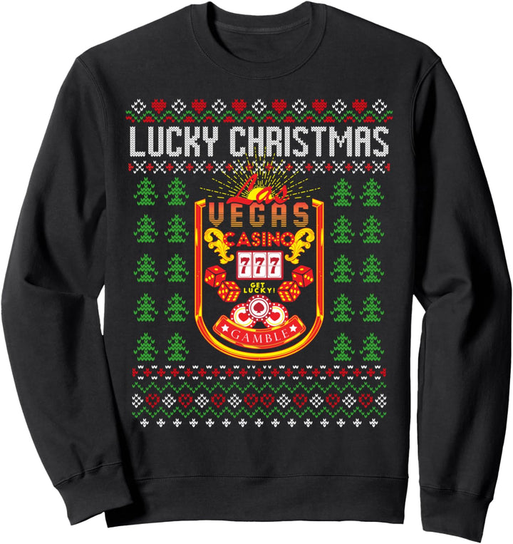 Weihnachten Casino Poker Glücksspiel Las Vegas hässlicher Weihnachts-Pullover Sweatshirt