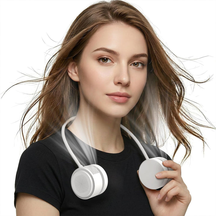 ViSSKO Nackenventilator Tragbarer, Halsventilator USB Mini, 3 Geschwindigkeiten, 2000mAh Persönliche