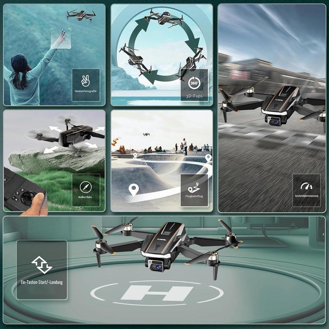 Robuster bürstenloser Motor-Drohne mit Kamera für Anfänger, CHUBORY A68 WiFi FPV Quadcopter mit 2K H