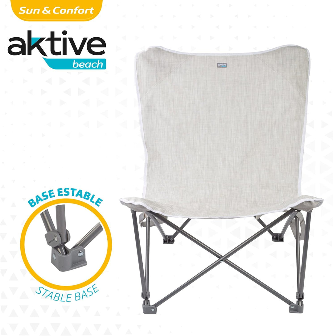 AKTIVE 62638 Strandkorb beige XL mit Schultergurt, Steel + TEXTILENE