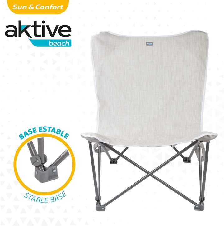 AKTIVE 62638 Strandkorb beige XL mit Schultergurt, Steel + TEXTILENE