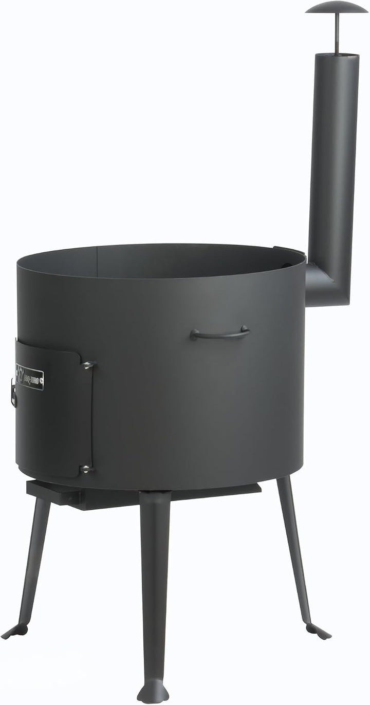 BBQ-Toro Kazan Ofen Ø 44 cm | Gulaschkessel mit Schaumlöffel und Schürhaken | Outdoor Ofen mit Rohr,