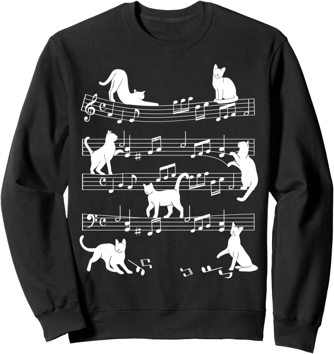 Musiknotenschlüssel mit Katzenmotiv Sweatshirt