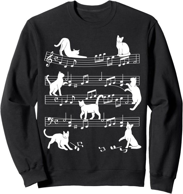 Musiknotenschlüssel mit Katzenmotiv Sweatshirt