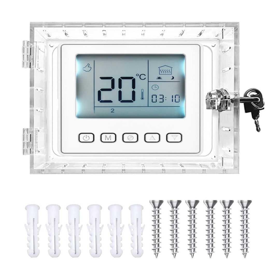 GAESHOW Universal Wand Transparenter Thermostat Schutz, Thermostat Schliesskasten mit Schlüssel, Acr
