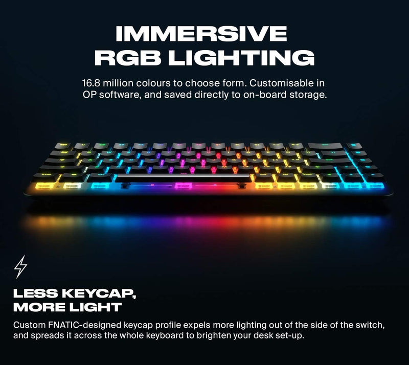 Fnatic STREAK65 - Compact RGB Gaming Mechanical Keyboard - Silent Speed Linear Switches - 65% Layout