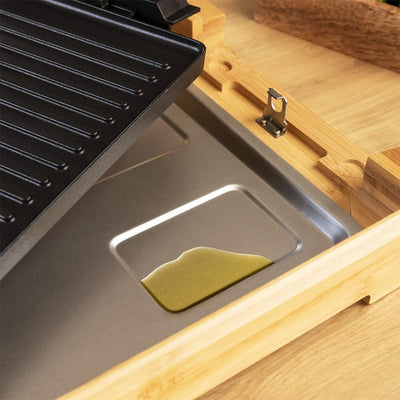 Cecotec elektrische Grill- und Kochplatte Tasty & Grill 2000 Bamboo, 2000 W, Bambusrahmen, einstellb