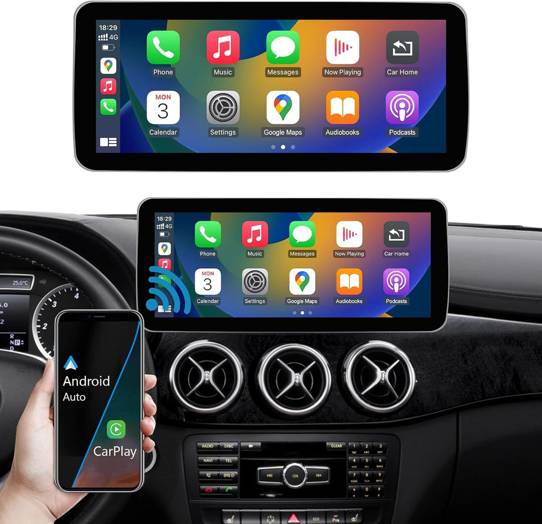 Ninetom Autoradio 10,25-Zoll-Touchscreen mit kabellosem Carplay und Android Auto für 2008-2010 Merce