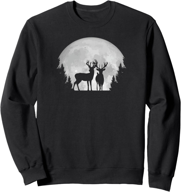 Hirsch Vollmond Weidmann Heil Reh Hunter Weidmannsheil Hunt Sweatshirt