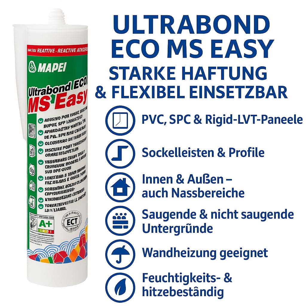 Ultrabond ECO MS Easy mit Reinigungschwamm, Montagekleber auf MS-Polymerbasis | Lösemittelfrei, Elas