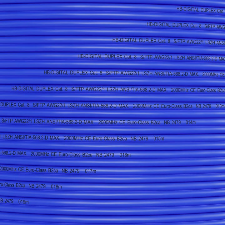 HB-DIGITAL 5m CAT 8 Netzwerkkabel LAN Kabel Verlegekabel Ethernet Installationskabel 40 Gbit/s AWG 2