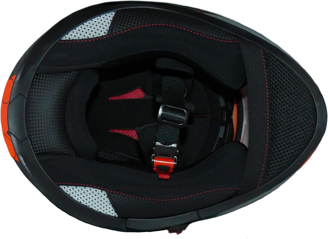 Motorradintegralhelm mit integrierter Sonnenblende und klappbarem Visier 917-OG, XS
